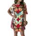 Women's Floral Plus Size Mini Dress Cold Shoulder Cocktail Party Sundress