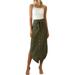 Avamo Casual Retro Solid Color A-Line Skirts Pocket Long Midi Skirts For Women Literary Style Skirt Ladise High Waist Plain Color Paragraph Irregular Skirt