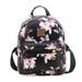 Vakind & Device Women Backpack High Quality Floral Printing PU Leather Backpack(black)