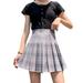 Women's Clothing Sexy Slim A-line Skirt Korean Style High Waist Pleated Skirt