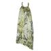 RACHEL Rachel Roy Womens Green Ivory Printed Tie Neck A-Line Dress L