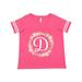 Inktastic D Monogram Alphabet Letter Rose Floral Wreath Adult Women's Plus Size V-Neck Female Football Pink and White 4X