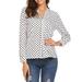 Women Polka Dot Tops Long Sleeve V-Neck T-Shirts Plus Size Office Tunics Roll Tab Sleeve Casual Tee Shirt Tops for Women Ladies Junior Plus Loungewear