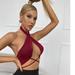 New Women's Bandage Top Sexy Criss Cross Halter Tie Back Backless Crop Top