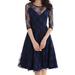 Women Thin Half Sleeve Easy Round Neck Solid Colored Beautiful Dress