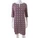 Pre-ownedLaundry by Shelli Segal Womens 3/4 Sleeve V-Neck Shift Dress Red White Size 4