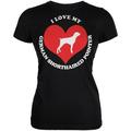 Valentines I Love My German Shorthaired Pointer Black Juniors Soft T-Shirt - Large