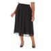 ANNE KLEIN Womens Black Tea-Length Pleated Skirt Size 1X