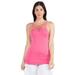 Women Casual Camisole Spaghetti Strap Tank Top, Hot Pink, Plus Size