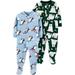 Child of Mine by Carter's Christmas Holiday Baby Toddler Boy Microfleece Blanket Sleeper Pajamas, 2-Pack