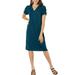 Allegra K Women's Casual Short Puff Sleeves Summer V Neck Dress