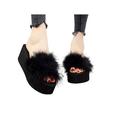 Wazshop Ladies Thong Slippers for Women Non-Slip Indoor House Spa Bedroom Soft Flops Fluffy Faux Fur Slippers Shoes