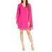 VINCE CAMUTO Womens Pink Ruffled Bell Sleeve V Neck Short Fit + Flare Party Dress Size 2P