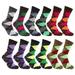 Falari 12 Pairs Assorted Colors Argyle Men Dress Socks Size 10-13