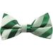 Jacob Alexander Men's Pre-Tied Solid Color Tonal Stripe Clip-On Bow Tie - Kelly Green