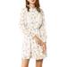 Allegra K Junior's Floral Tie Waist Casual Long Sleeve Ruffle Chiffon Dress