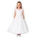 White Illusion Neck 3D Floral Lace Junior Bridesmaid Dress Big Girls