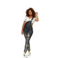 V.I.P.JEANS Cute Jean Bib Strap Pocket Shortalls for Women Denim Shorts Slim Fit Plus Size 1XL