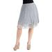 24seven Comfort Apparel Womens Knee Length Lace Trimmed Pleated Skirt