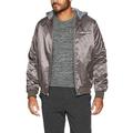 Members Only Men's Flight Satin Twill Hooded Jacket - Charcoal , S