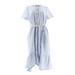 Isaac Mizrahi Seersucker Shirt Dress Ruffle Women's A305234