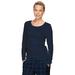 ellos Women's Plus Size Long Sleeve Henley Sleep Tee Pajamas