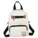 Jocestyle Women Fashion Canvas Backpack Crossbody Bag Retro Mini School Bag (White)