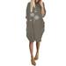 UKAP Womens Floral Fashion Pocket Dress Loose Crew Neck Casual Dresses Plus Size Oversize Tunic Shift Dress Sundress