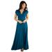 24seven Comfort Apparel Empire Waist V Neck Maxi Dress