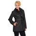 Dennis Basso Womens Faux Leather Coat with Faux Fur Collar XXS Black A268816