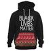 Men's Black Lives Matter Ugly Sweater Pocket Black Pullover Hoodie PLY P29 Large Black