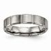 Titanium Brushed/Polished Grooved Ring Size: 10; for Adults and Teens; for Women and Men