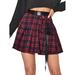 Listenwind Women Sexy Skirts Y2K High Waist Pleated Ruffled A line Skirts with Belt