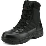 Nortiv 8 Men's Safety Work Steel-Toe Boots Anti-Slip Military Tactical Boots Trooper-Steel Black Size 13