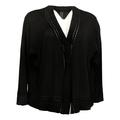 Nina Leonard Women's Sweater Plus Sz 3X Bolero Pointelle Trim Black 643010