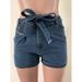 New Fashion Women's Tight Casual Slim-Fit 5-Color 8-Size Belt Washed Cattle Micro-Elastic Shorts