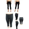 Women Leggings Pants Cropped Capri Running Yoga Sport High Waist Tight Fitness