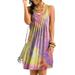 Colisha Tie Dye Dress for Women Casual Summer Above Knee Sleeveless Tank Sundress Ladies Beach Party Mini Dress
