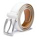 Men's Belt, Genuine Leather Dress Belts for Men with Single Prong Buckle- Classic & Fashion Design for Work Business and Casual (White, 42in)