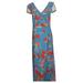 Plum Pretty Sugar Dress Sz XL Blair Wrap Floral Blue A442611