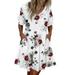 Colisha Women Casual Flowy Pleated Loose Mini Dress With Pockets Short Sleeve Cute T Shirt Dress Summer Beach Party Dress