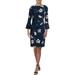 Lauren Ralph Lauren Womens Plus Carla Maggre Faux Wrap Floral Print Wrap Dress