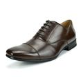 Bruno Marc Men's Dress Shoes Square Toe Lace up Oxford Shoes Casual Shoes GORDON-06 DARK/BROWN Size 8.5