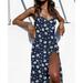 CreativeArrowy Women Floral Print Wrap V Neck Long Maxi Dress Ladies Summer Holiday Sundress