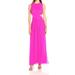 Nicole Miller Artelier NEON PINK Viscose Georgette Gown with Flowy Skirt, US 10