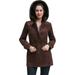 BGSD Women's Hooded Suede Leather Parka Coat (Petite & Plus Size Petite)