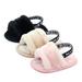 2020 Baby Slipper First Walkers Baby Girls Boys Fuzzy Soft Crib Shoes Letter Elastic Band Solid Crib Pram Prewalker