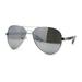 Mens Xloop Metal Rim Classic Tear Drop Shape Officer Style Sunglasses Silver Mirror