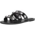 Marc Fisher Womens Bryte2 Leather Open Toe Casual Slide Sandals