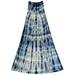 Convertible Tie Dye Smock Chest Maxi Dress (Small, Navy White Tie Dye)